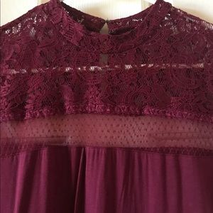 Lace Burgundy Top